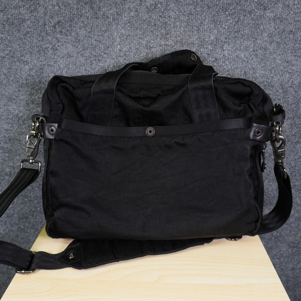 Vintage Diesel Messenger Bag Black Utility Tactical Nylon Leather Laptop Case